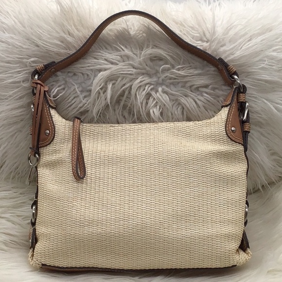 Fossil Handbags - Fossil Beige Tweed Shoulder Bag